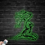 Sports Metal Sign Yoga Girl Tree 1