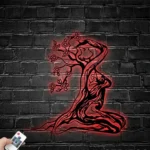 Sports Metal Sign Yoga Girl Tree 1