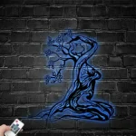Sports Metal Sign Yoga Girl Tree 1