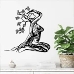 Sports Metal Sign Yoga Girl Tree 1