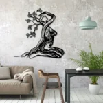 Sports Metal Sign Yoga Girl Tree 1