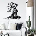 Sports Metal Sign Yoga Girl Tree 1