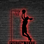 Sports Metal Sign Young Lady Playing Basketball 1