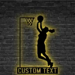 Sports Metal Sign Young Lady Playing Basketball 1