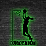 Sports Metal Sign Young Lady Playing Basketball 1