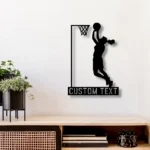 Sports Metal Sign Young Lady Playing Basketball 1
