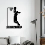 Sports Metal Sign Young Lady Playing Basketball 1