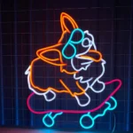 Sports Neon Sign Corgi Skateboarding Led 1