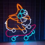 Sports Neon Sign Corgi Skateboarding Led 1