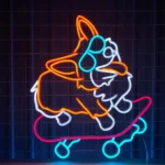 Sports Neon Sign Corgi Skateboarding Led 1