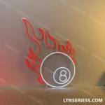 Sports Neon Sign Fire Billiards 1