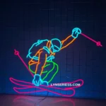 Sports Neon Sign Man Skiing 1