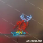 Sports Neon Sign Moose Skiing 1