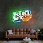 Sports Neon Sign Rugby Ball 1