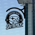 Subaru Metal Sign Bespoke Logo Metal Hanging Sign Car Garage Decor 1