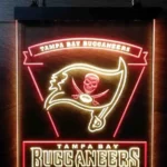 Tampa Bay Buccaneers Neon Sign Skull Flag Crest 1