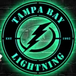 Tampa Bay Lightning Metal Sign Bolt In Circle 1