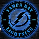 Tampa Bay Lightning Metal Sign Bolt In Circle 1