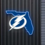 Tampa Bay Lightning Neon Sign Florida State Map 1