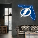 Tampa Bay Lightning Neon Sign Florida State Map 1