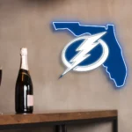 Tampa Bay Lightning Neon Sign Florida State Map 1