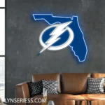 Tampa Bay Lightning Neon Sign Florida State Map 1