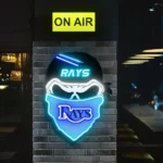 Tampa Bay Rays Neon Sign Skull 1