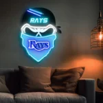 Tampa Bay Rays Neon Sign Skull 1