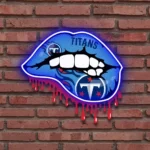 Tennessee Titans Neon Sign Dripping Lips 1