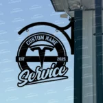 Tesla Metal Sign Bespoke Logo Metal Hanging Sign Car Garage Decor 1