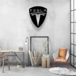 Tesla Metal Sign Logo Car 1