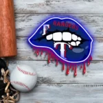 Texas Rangers Neon Sign Dripping Lips 1