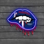 Texas Rangers Neon Sign Dripping Lips 1