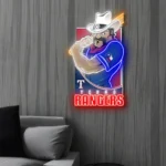 Texas Rangers Neon Sign Mascot Acrylic 1