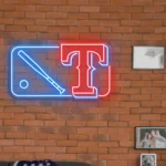 Texas Rangers Neon Sign Mlb Logo 1