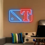 Texas Rangers Neon Sign Mlb Logo 1