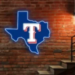 Texas Rangers Neon Sign Texas State Map 1