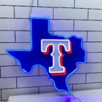 Texas Rangers Neon Sign Texas State Map 1