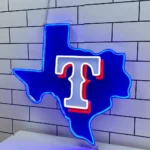 Texas Rangers Neon Sign Texas State Map 1