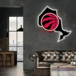 Toronto Raptors Neon Sign Toronto State Map 1
