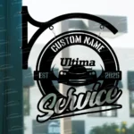 Ultima Metal Sign Bespoke Logo Metal Hanging Sign Car Garage Decor 1