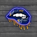 Utah Jazz Neon Sign Dripping Lips 1