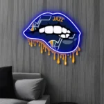 Utah Jazz Neon Sign Dripping Lips 1