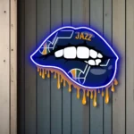 Utah Jazz Neon Sign Dripping Lips 1
