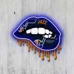Utah Jazz Neon Sign Dripping Lips 1