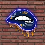 Utah Jazz Neon Sign Dripping Lips 1