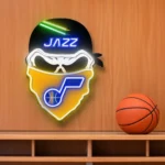 Utah Jazz Neon Sign Skull 1