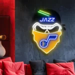 Utah Jazz Neon Sign Skull 1