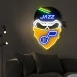Utah Jazz Neon Sign Skull 1