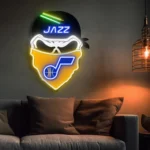 Utah Jazz Neon Sign Skull 1